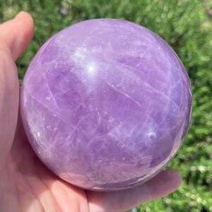 Lilac Amethyst Sphere Crystal Ball w/ Wooden Stand